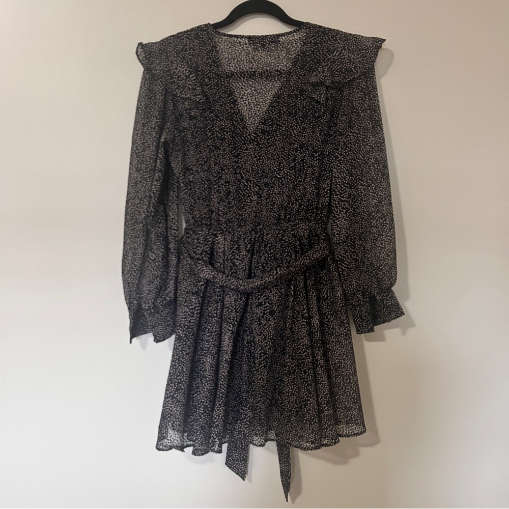 Dynamite Flocked Polka Dot Textured Dress - Picture 3 of 8